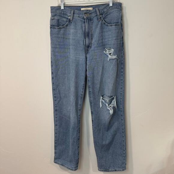 Levi's Women's '94 Baggy Jeans Distressed Blue Straight Size 30 - Picture 1 of 9